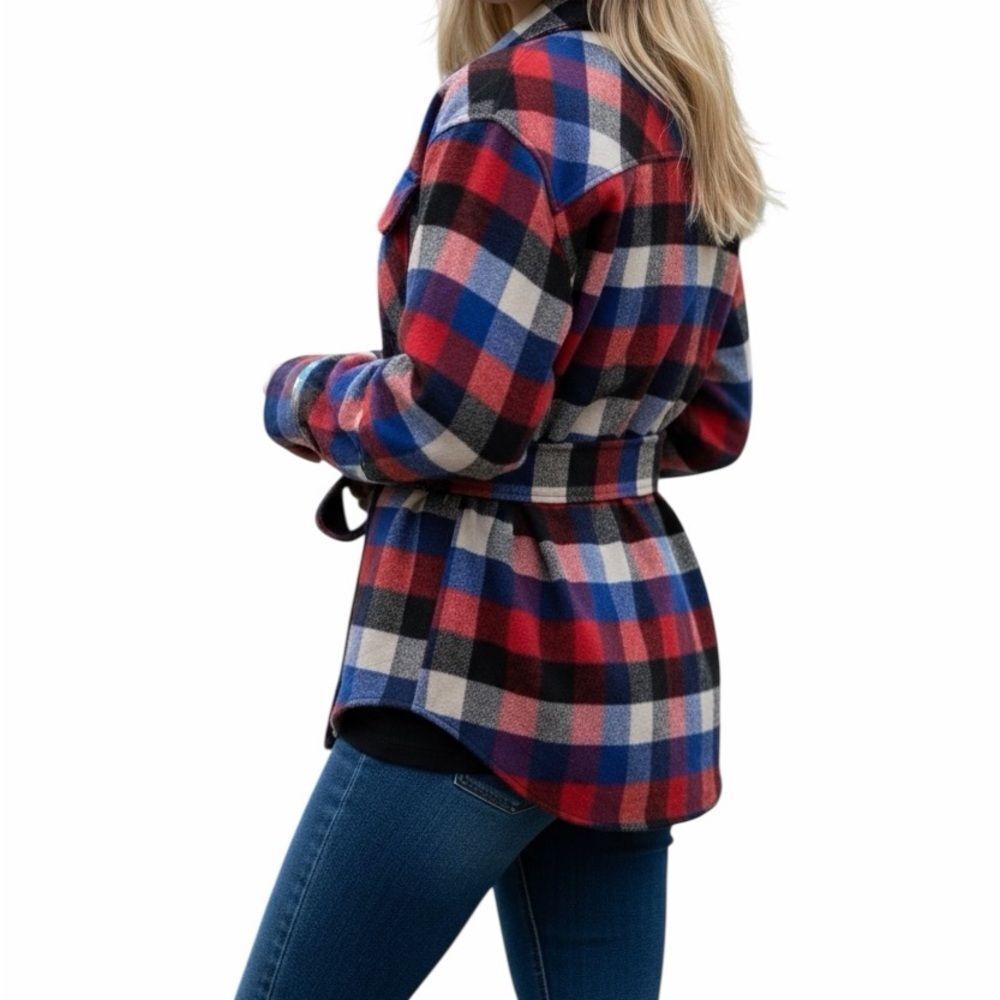 NWT Lauren Ralph Lauren Women’s Buffalo Check Belted Shirt Jacket XL - Picture 3 of 11